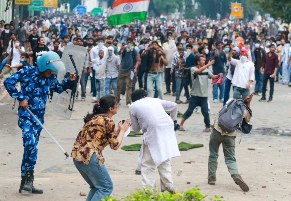 CJP protest – police beating protesters